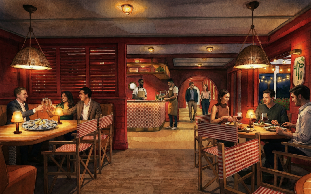 Indigo Road rendering of Coastal Italian Restaurant at Navy Yard Charleston