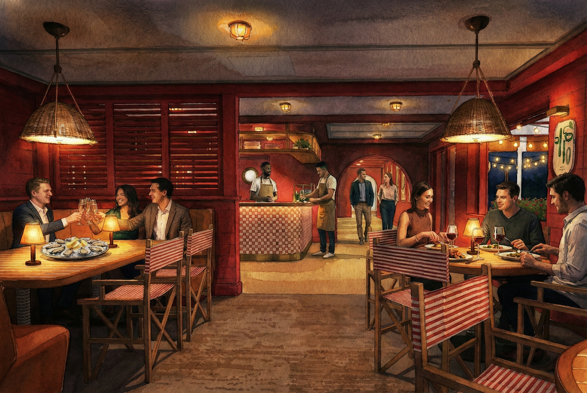 Indigo Road rendering of Coastal Italian Restaurant at Navy Yard Charleston